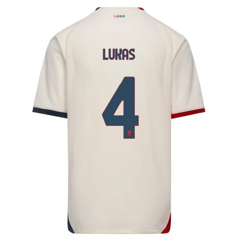 Danxen Hombre Camiseta Deividas Lukas #4 Blanco Roto Rojo 2ª Equipación 2026/27 La Camisa México