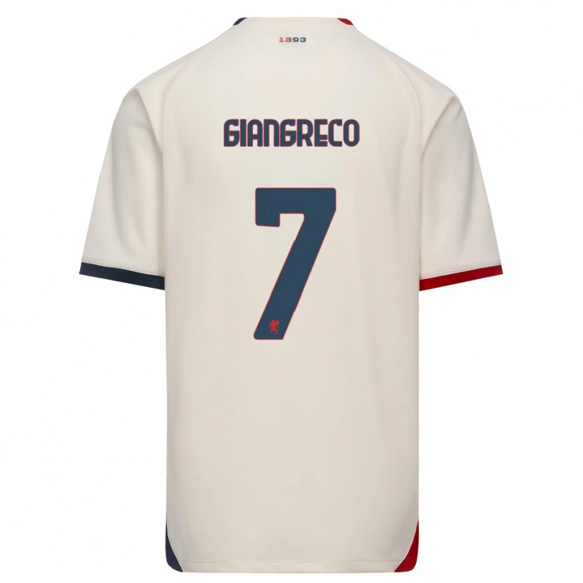 Danxen Hombre Camiseta Nicolò Giangreco #7 Blanco Roto Rojo 2ª Equipación 2026/27 La Camisa México