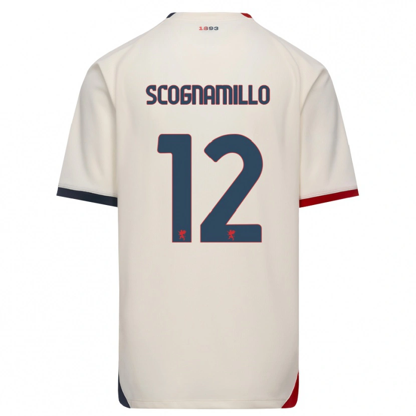 Danxen Hombre Camiseta Andrea Scognamillo #12 Blanco Roto Rojo 2ª Equipación 2026/27 La Camisa México