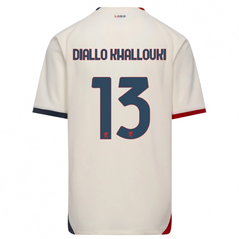Danxen Hombre Camiseta Siaka Diallo Khallouki #13 Blanco Roto Rojo 2ª Equipación 2026/27 La Camisa México