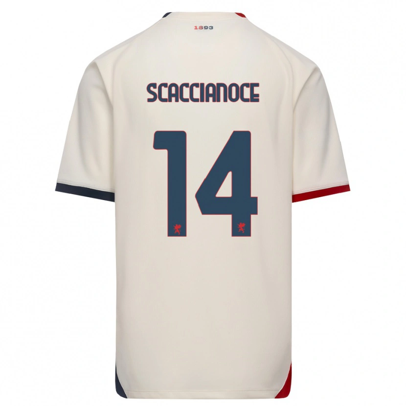 Danxen Hombre Camiseta Francesco Scaccianoce #14 Blanco Roto Rojo 2ª Equipación 2026/27 La Camisa México
