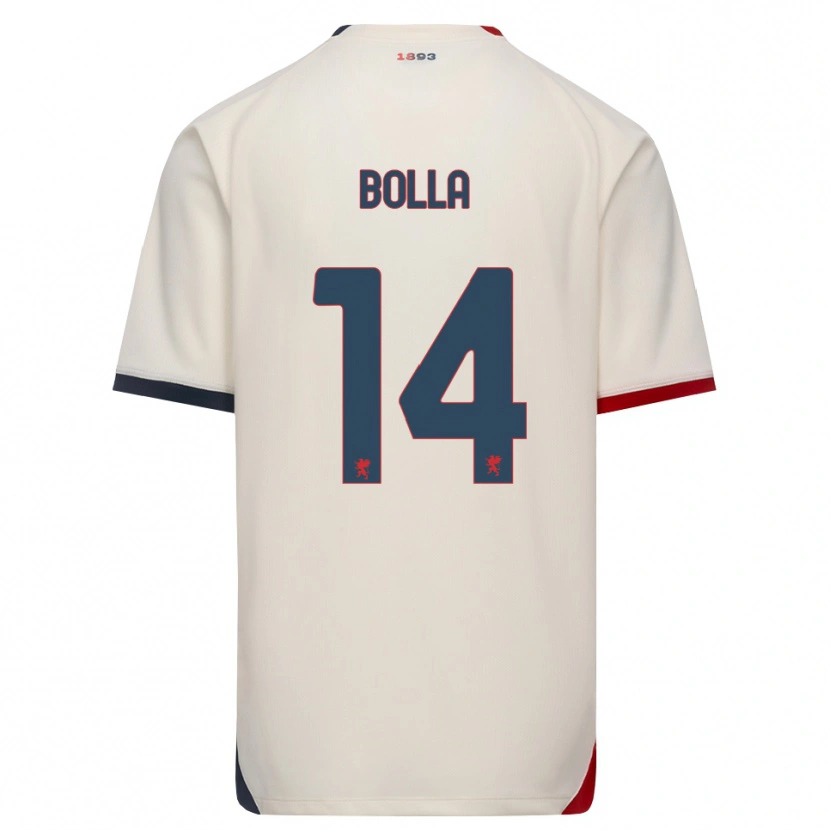 Danxen Hombre Camiseta Nicolò Bolla #14 Blanco Roto Rojo 2ª Equipación 2026/27 La Camisa México