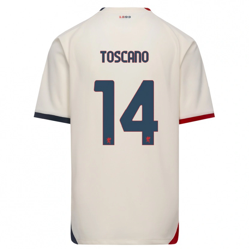 Danxen Hombre Camiseta Filippo Toscano #14 Blanco Roto Rojo 2ª Equipación 2026/27 La Camisa México