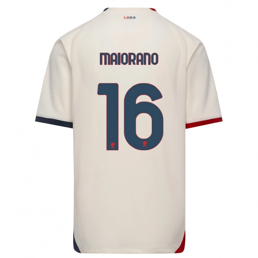 Danxen Hombre Camiseta Francesco Maiorano #16 Blanco Roto Rojo 2ª Equipación 2026/27 La Camisa México