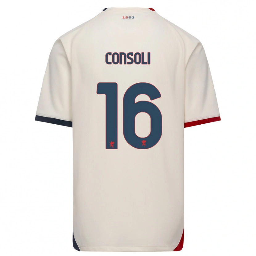 Danxen Hombre Camiseta Alessandro Consoli #16 Blanco Roto Rojo 2ª Equipación 2026/27 La Camisa México