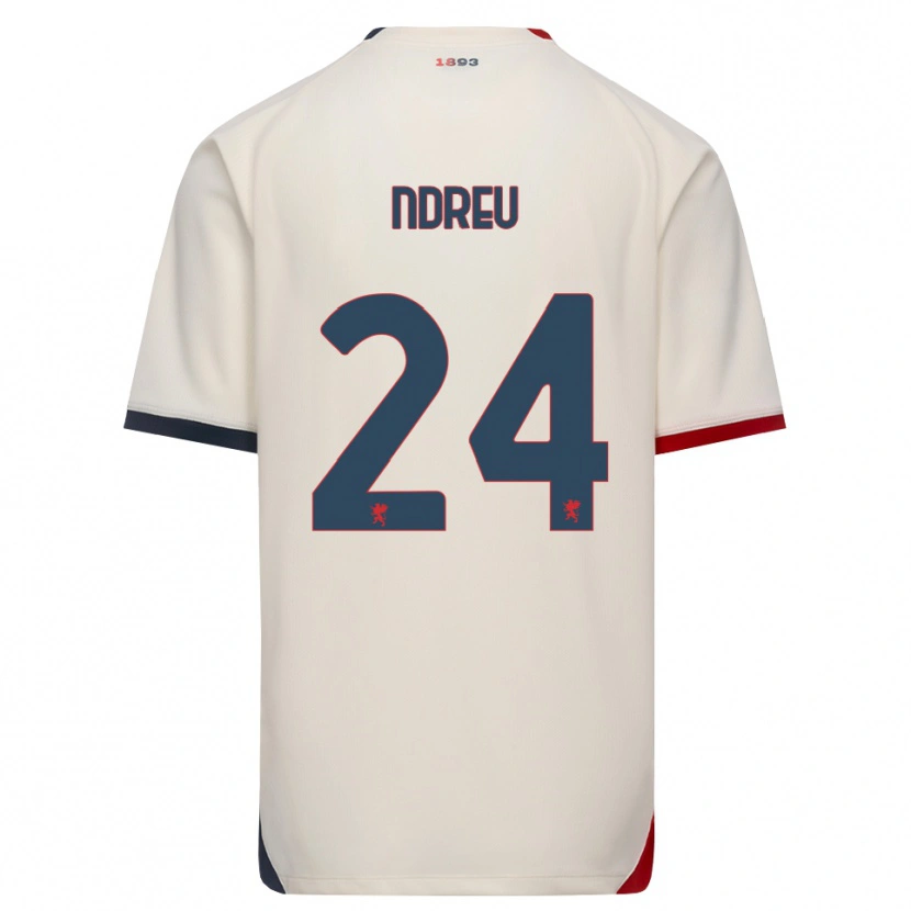 Danxen Hombre Camiseta Rikardo Ndreu #24 Blanco Roto Rojo 2ª Equipación 2026/27 La Camisa México