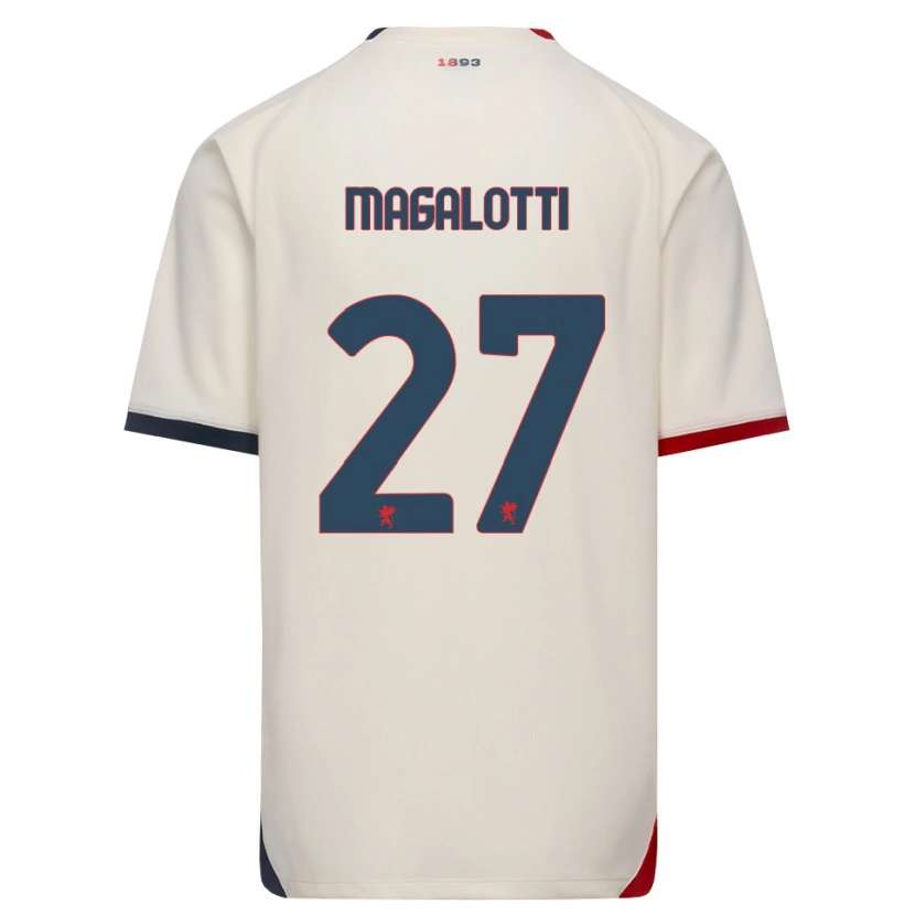 Danxen Hombre Camiseta Gabriele Magalotti #27 Blanco Roto Rojo 2ª Equipación 2026/27 La Camisa México
