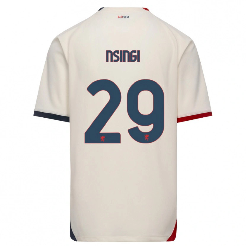 Danxen Hombre Camiseta Jayden Nsingi #29 Blanco Roto Rojo 2ª Equipación 2026/27 La Camisa México