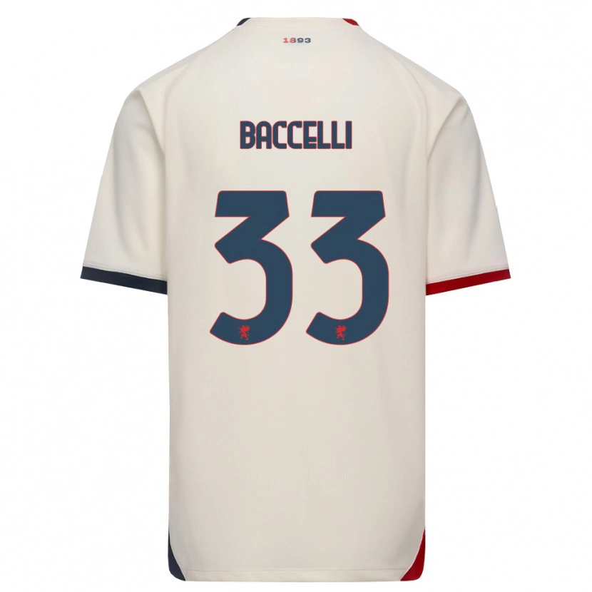 Danxen Hombre Camiseta Pietro Baccelli #33 Blanco Roto Rojo 2ª Equipación 2026/27 La Camisa México