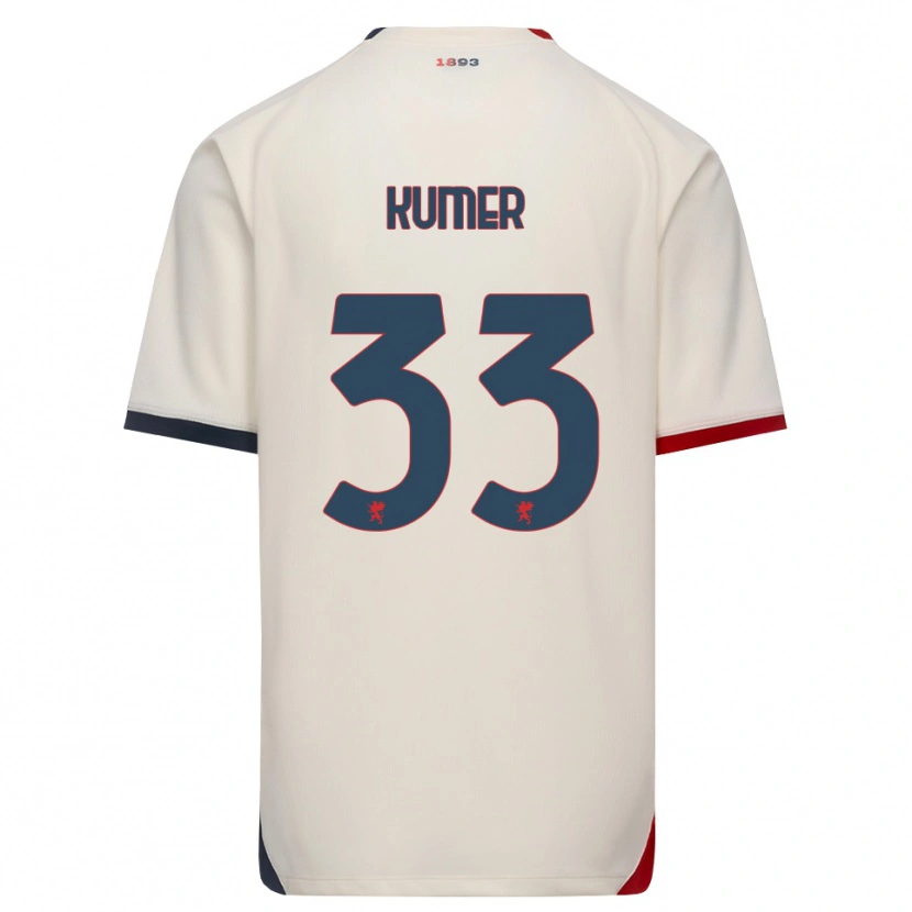 Danxen Hombre Camiseta Alin Kumer Celik #33 Blanco Roto Rojo 2ª Equipación 2026/27 La Camisa México