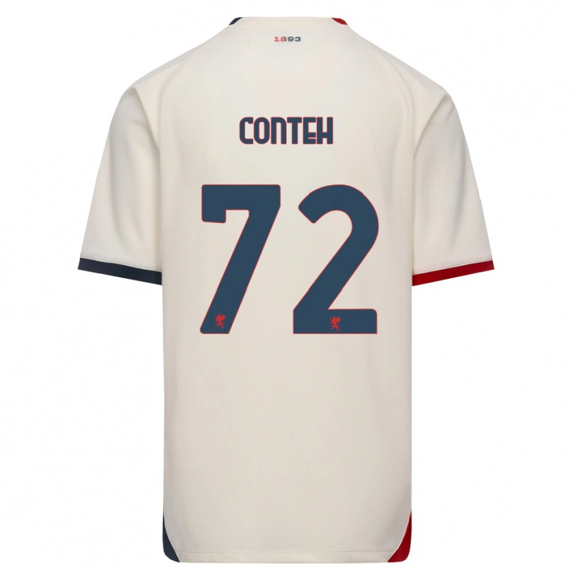 Danxen Hombre Camiseta Seediya Conteh #72 Blanco Roto Rojo 2ª Equipación 2026/27 La Camisa México