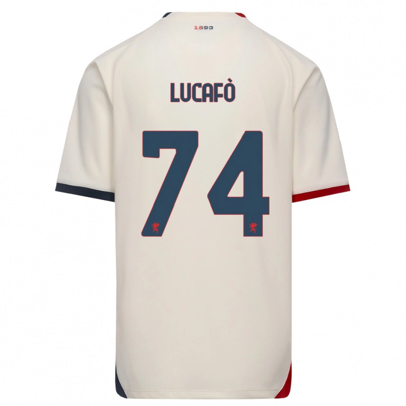 Danxen Hombre Camiseta Sara Lucafò #74 Blanco Roto Rojo 2ª Equipación 2026/27 La Camisa México