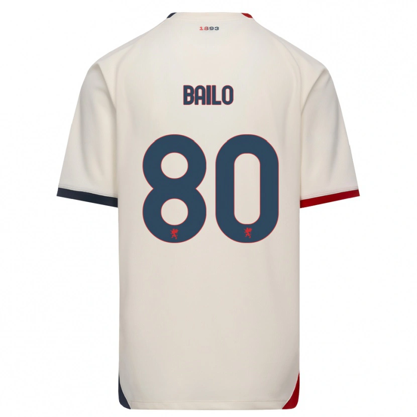 Danxen Hombre Camiseta Giorgio Bailo #80 Blanco Roto Rojo 2ª Equipación 2026/27 La Camisa México
