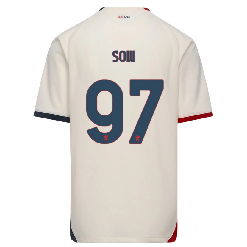 Danxen Hombre Camiseta Djibril Sow #97 Blanco Roto Rojo 2ª Equipación 2026/27 La Camisa México