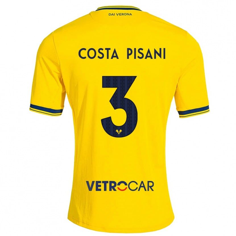 Danxen Hombre Camiseta Davide Costa Pisani #3 Amarillo Rojo 2ª Equipación 2026/27 La Camisa México