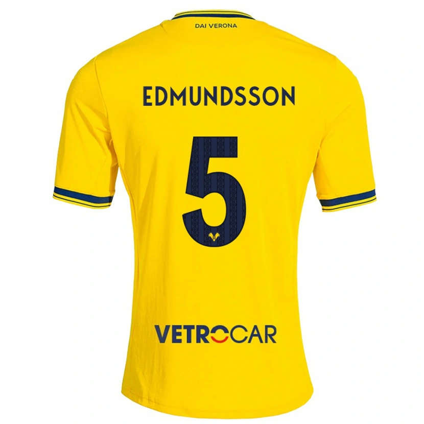 Danxen Hombre Camiseta Andrias Edmundsson #5 Amarillo Rojo 2ª Equipación 2026/27 La Camisa México