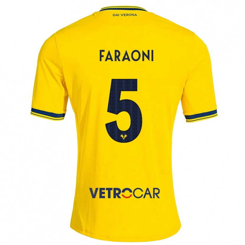 Danxen Hombre Camiseta Davide Faraoni #5 Amarillo Rojo 2ª Equipación 2026/27 La Camisa México