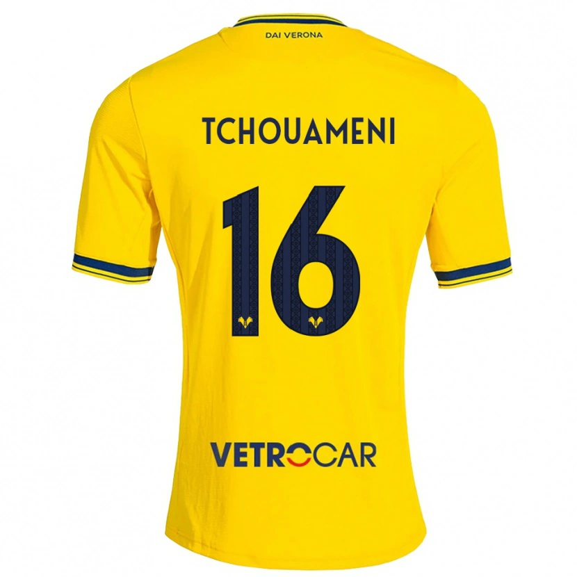 Danxen Hombre Camiseta Alex Tchouameni #16 Amarillo Rojo 2ª Equipación 2026/27 La Camisa México