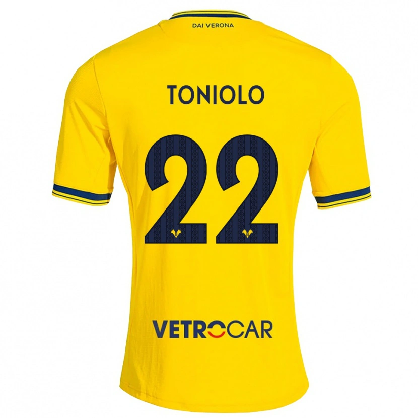 Danxen Hombre Camiseta Giacomo Toniolo #22 Amarillo Rojo 2ª Equipación 2026/27 La Camisa México