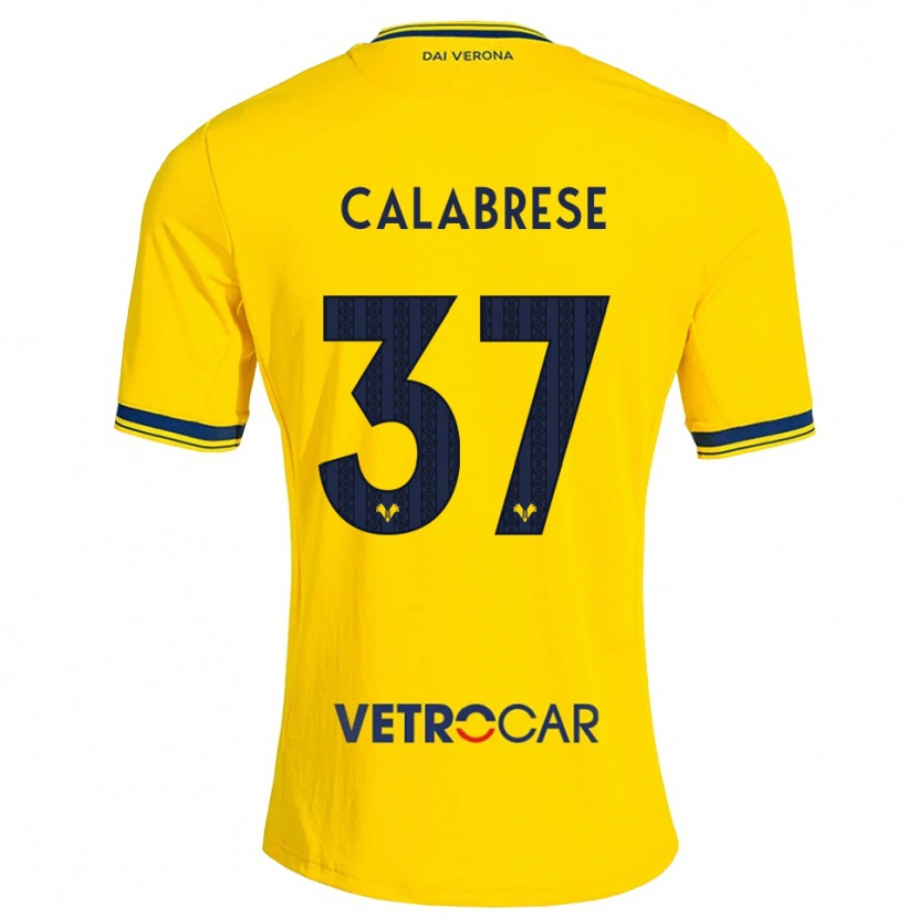 Danxen Hombre Camiseta Nicolò Calabrese #37 Amarillo Rojo 2ª Equipación 2026/27 La Camisa México