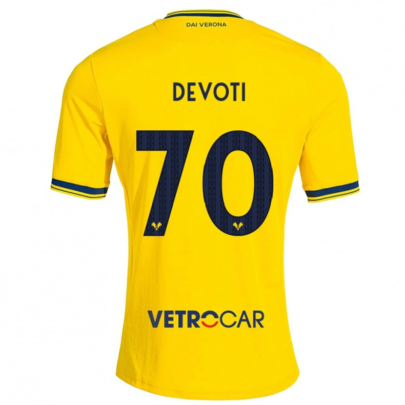 Danxen Hombre Camiseta Andrea Devoti #70 Amarillo Rojo 2ª Equipación 2026/27 La Camisa México