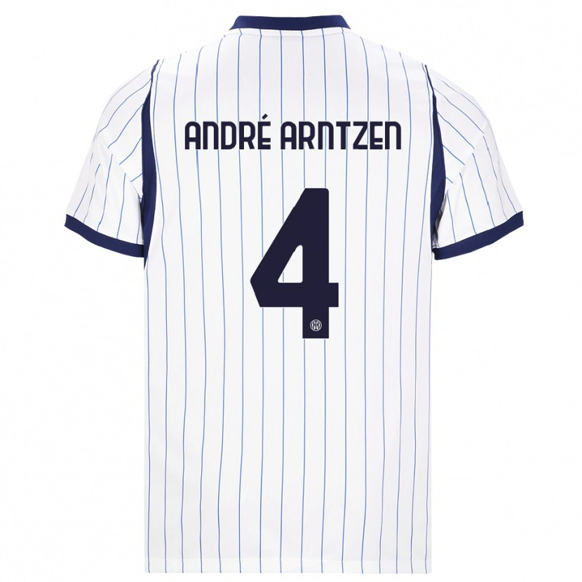 Danxen Hombre Camiseta Matheo André Arntzen #4 Blanco Azul Marino 2ª Equipación 2026/27 La Camisa México