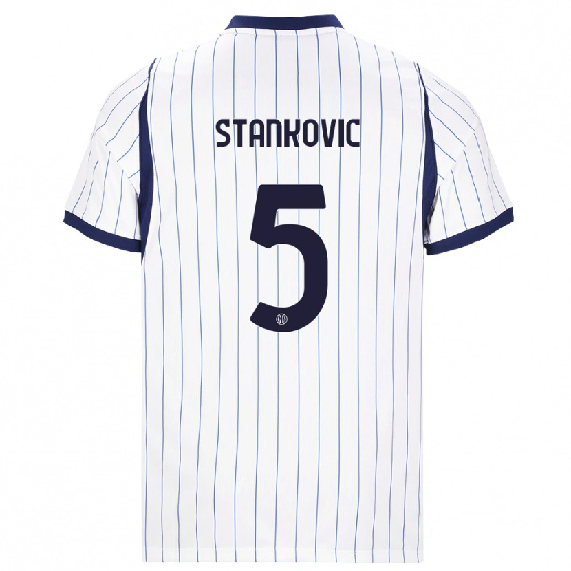 Danxen Hombre Camiseta Aleksandar Stanković #5 Blanco Azul Marino 2ª Equipación 2026/27 La Camisa México