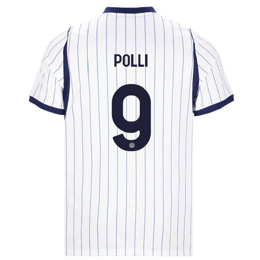 Danxen Hombre Camiseta Elisa Polli #9 Blanco Azul Marino 2ª Equipación 2026/27 La Camisa México