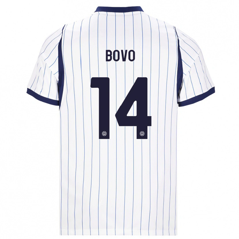 Danxen Hombre Camiseta Leonardo Bovo #14 Blanco Azul Marino 2ª Equipación 2026/27 La Camisa México