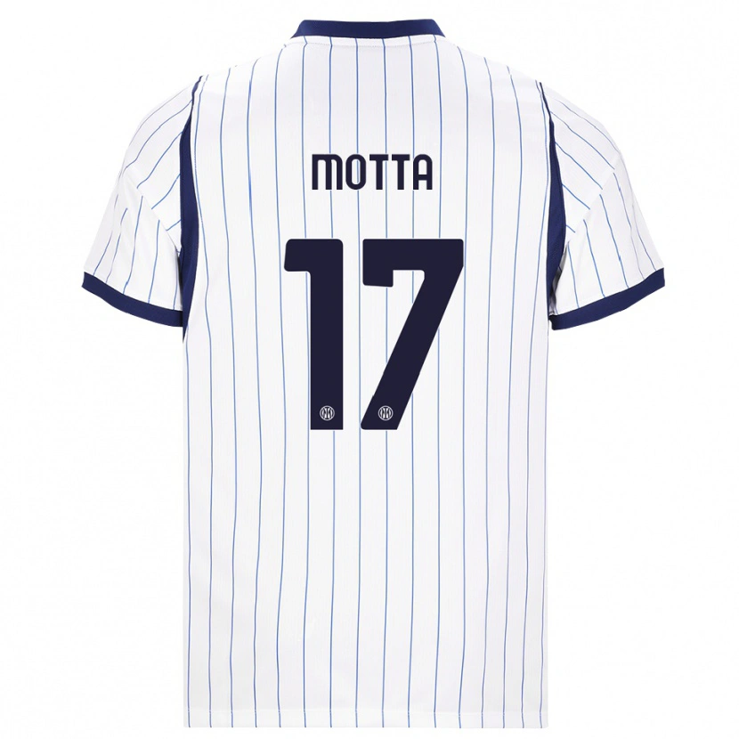 Danxen Hombre Camiseta Matteo Motta #17 Blanco Azul Marino 2ª Equipación 2026/27 La Camisa México