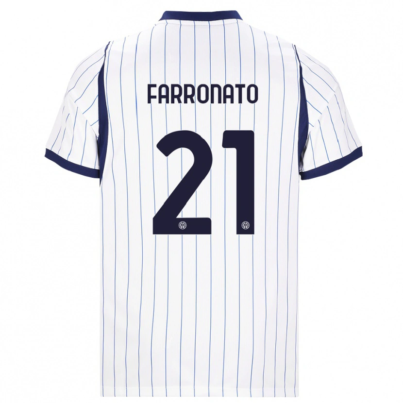 Danxen Hombre Camiseta Matteo Farronato #21 Blanco Azul Marino 2ª Equipación 2026/27 La Camisa México