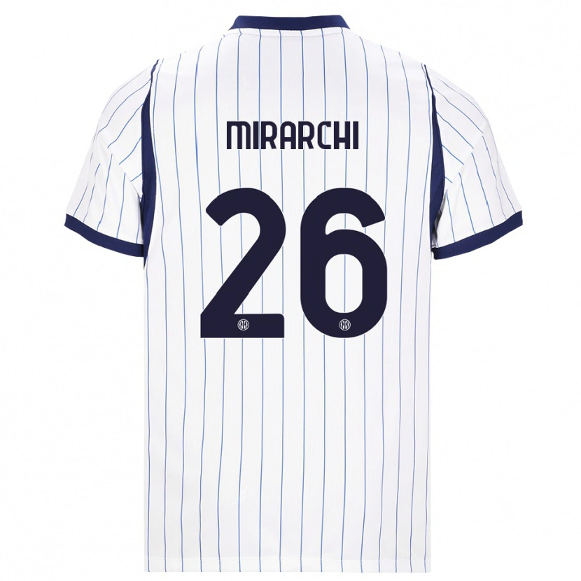 Danxen Hombre Camiseta Mattia Mirarchi #26 Blanco Azul Marino 2ª Equipación 2026/27 La Camisa México