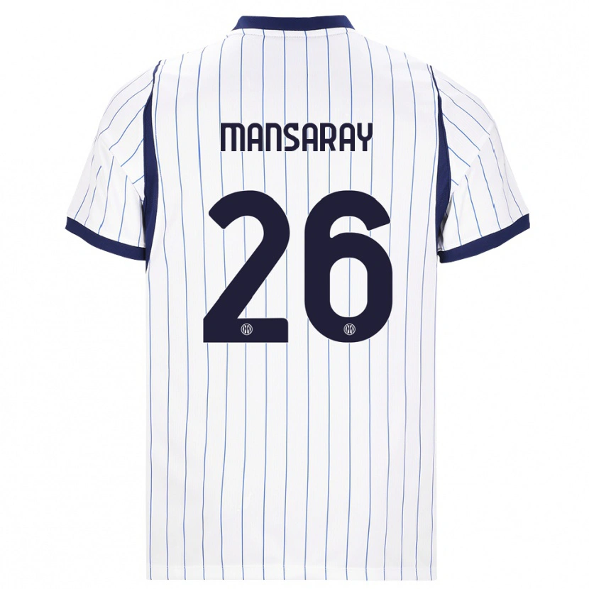 Danxen Hombre Camiseta Jasmin Mansaray #26 Blanco Azul Marino 2ª Equipación 2026/27 La Camisa México