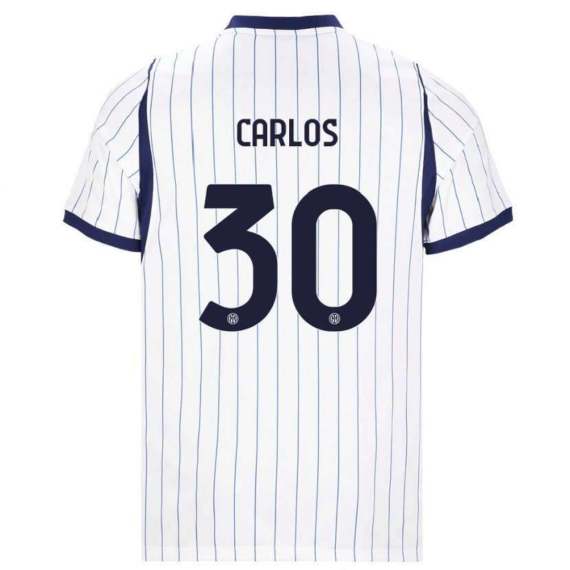 Danxen Hombre Camiseta Carlos Augusto #30 Blanco Azul Marino 2ª Equipación 2026/27 La Camisa México