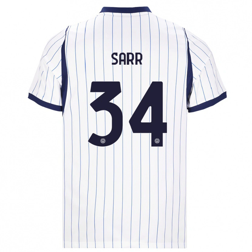 Danxen Hombre Camiseta Amadou Sarr #34 Blanco Azul Marino 2ª Equipación 2026/27 La Camisa México