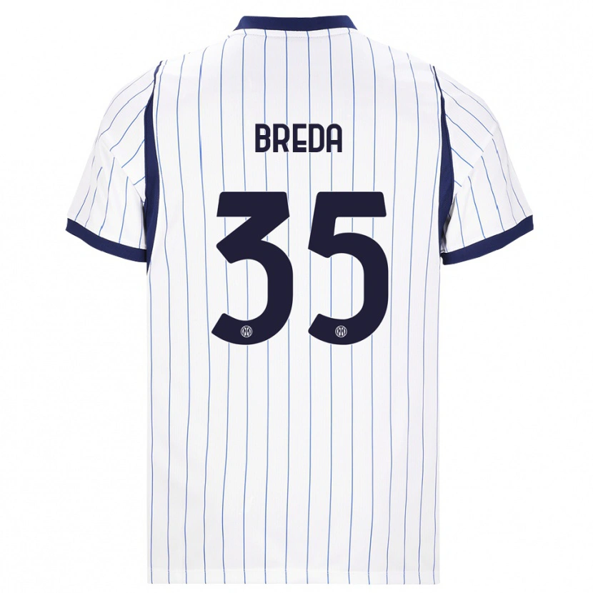 Danxen Hombre Camiseta Cristian Breda #35 Blanco Azul Marino 2ª Equipación 2026/27 La Camisa México
