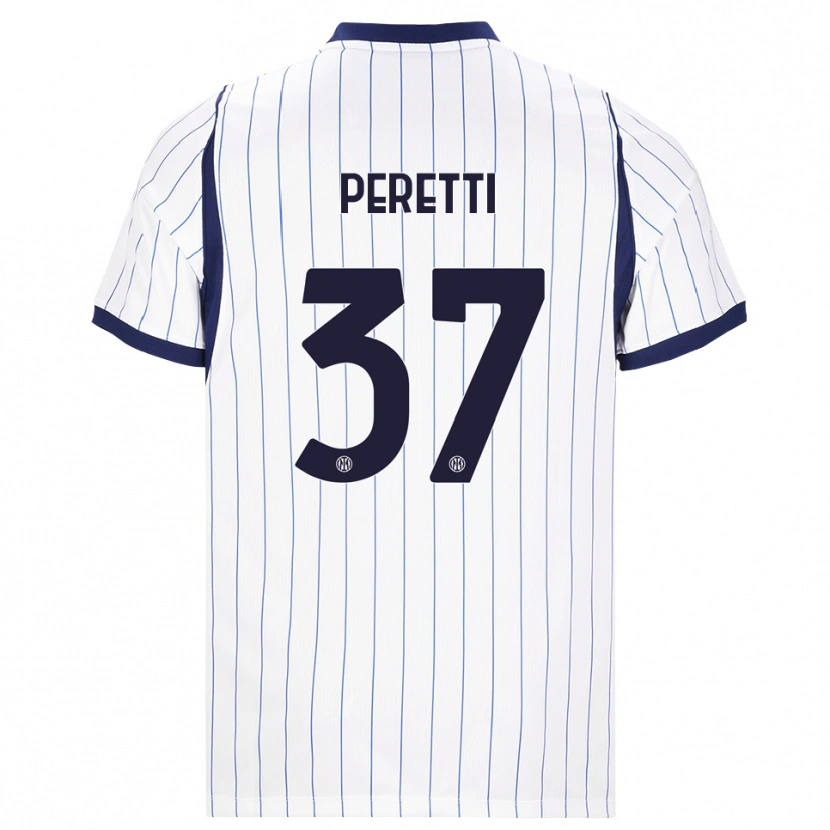 Danxen Hombre Camiseta Lorenzo Peretti #37 Blanco Azul Marino 2ª Equipación 2026/27 La Camisa México
