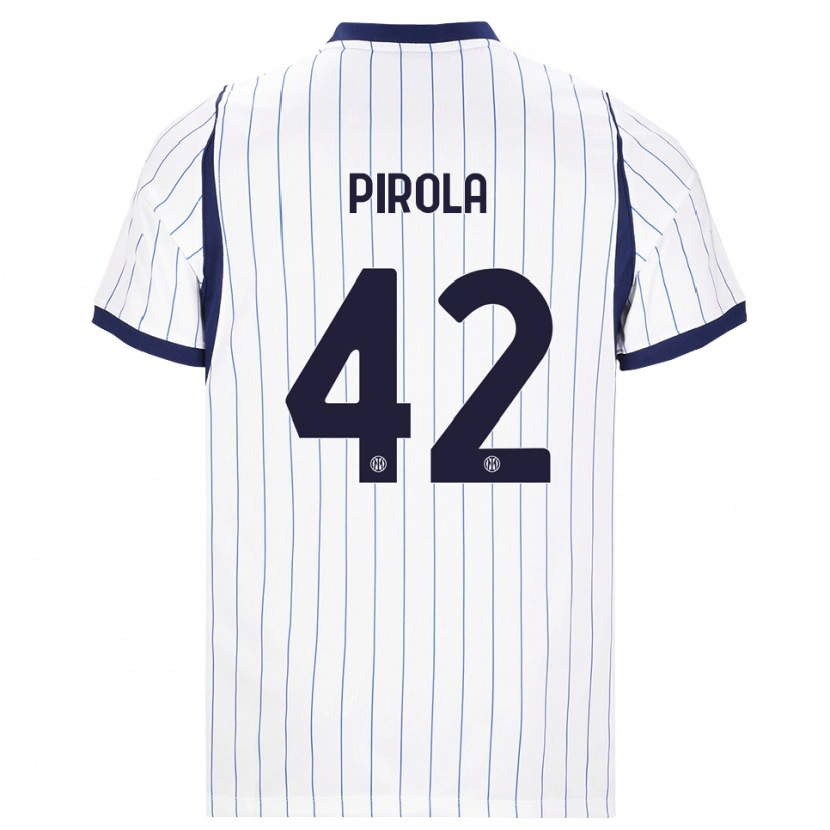 Danxen Hombre Camiseta Samuele Pirola #42 Blanco Azul Marino 2ª Equipación 2026/27 La Camisa México