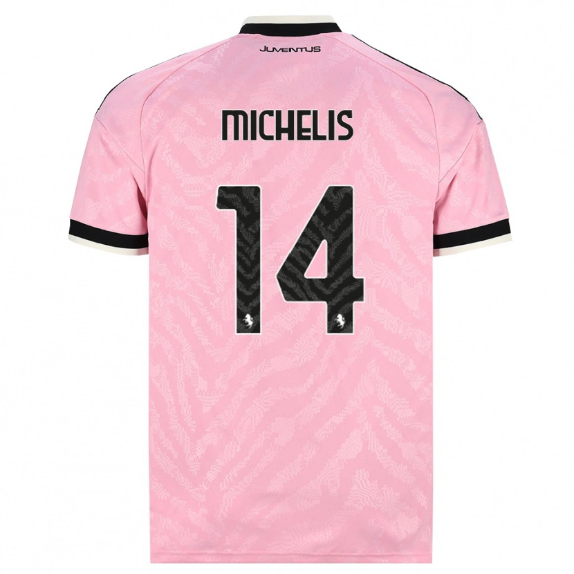 Danxen Hombre Camiseta Mattia Michelis #14 Rosa Negro 2ª Equipación 2026/27 La Camisa México