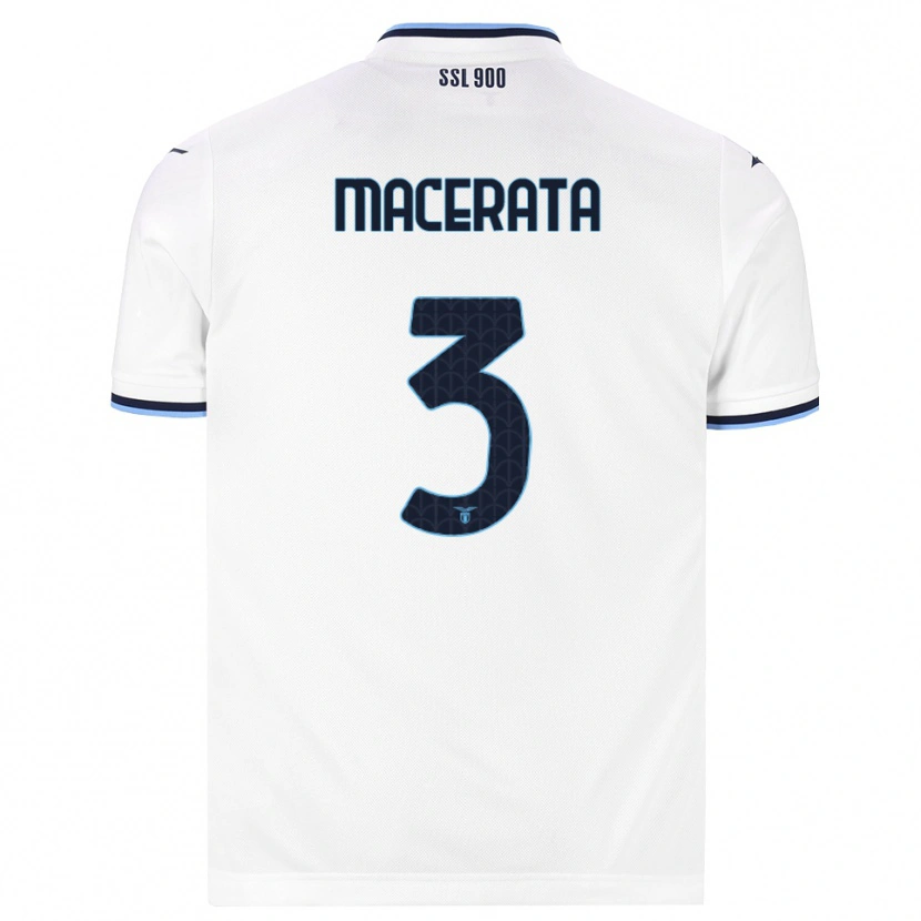 Danxen Hombre Camiseta Francesco Macerata #3 Blanco Azul Marino 2ª Equipación 2026/27 La Camisa México