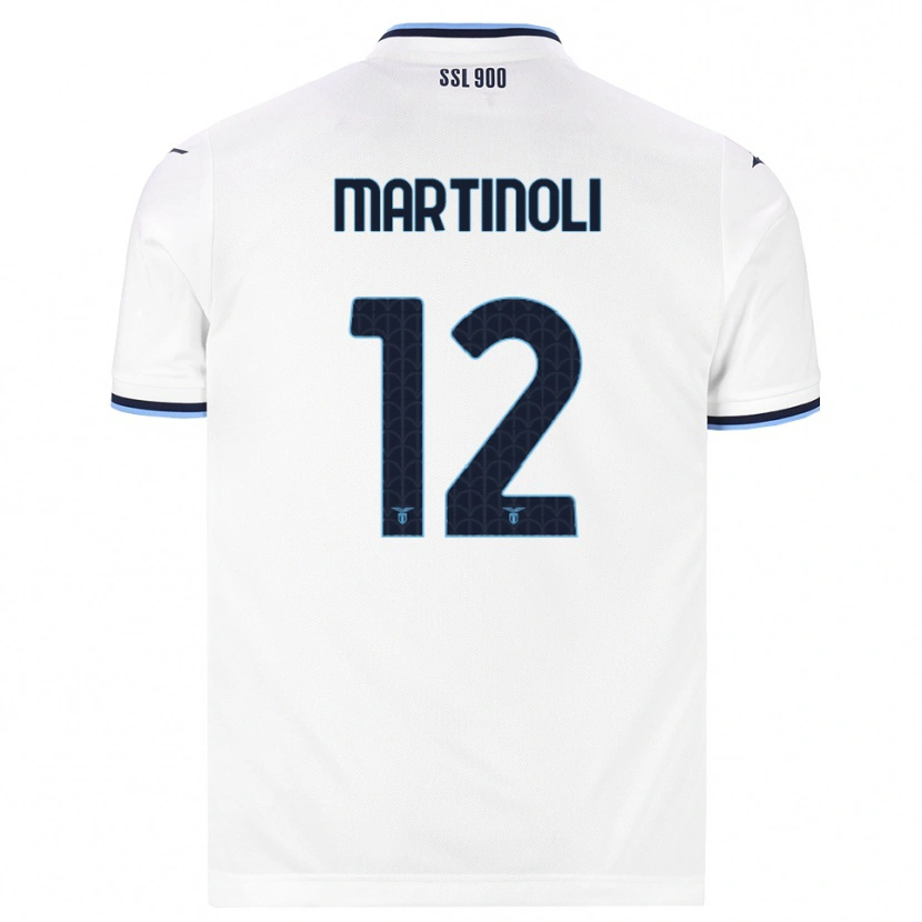 Danxen Hombre Camiseta Elettra Martinoli #12 Blanco Azul Marino 2ª Equipación 2026/27 La Camisa México