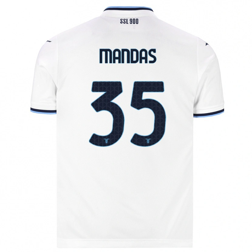 Danxen Hombre Camiseta Christos Mandas #35 Blanco Azul Marino 2ª Equipación 2026/27 La Camisa México
