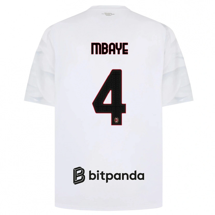 Danxen Hombre Camiseta Astin Mbaye #4 Blanco Rojo Negro 2ª Equipación 2026/27 La Camisa México