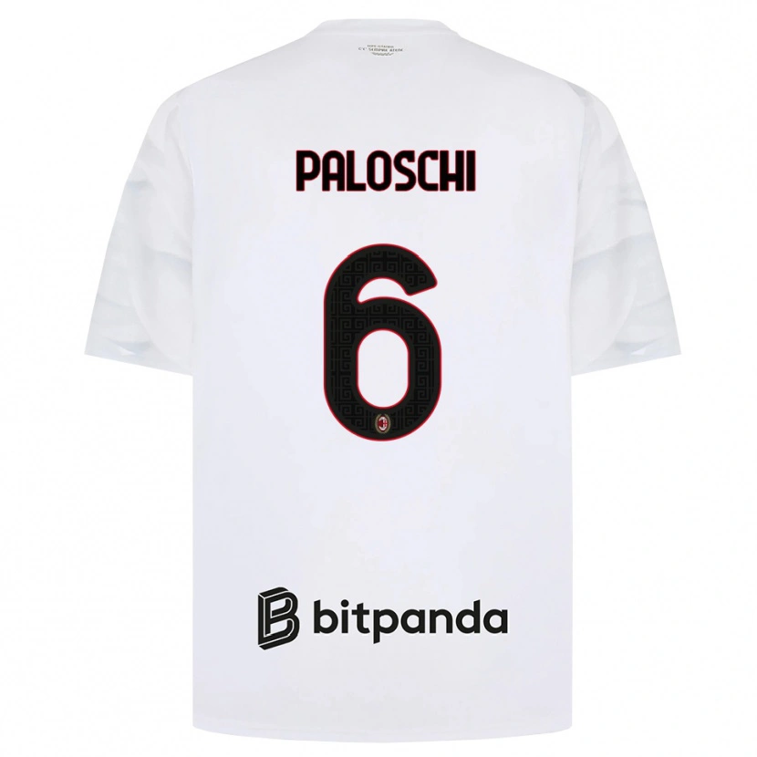 Danxen Hombre Camiseta Dorian Paloschi #6 Blanco Rojo Negro 2ª Equipación 2026/27 La Camisa México