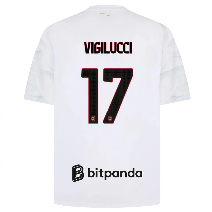Danxen Hombre Camiseta Valery Vigilucci #17 Blanco Rojo Negro 2ª Equipación 2026/27 La Camisa México