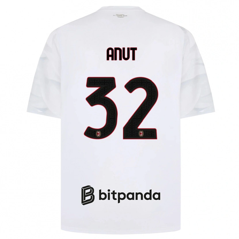 Danxen Hombre Camiseta Niccolo Anut #32 Blanco Rojo Negro 2ª Equipación 2026/27 La Camisa México