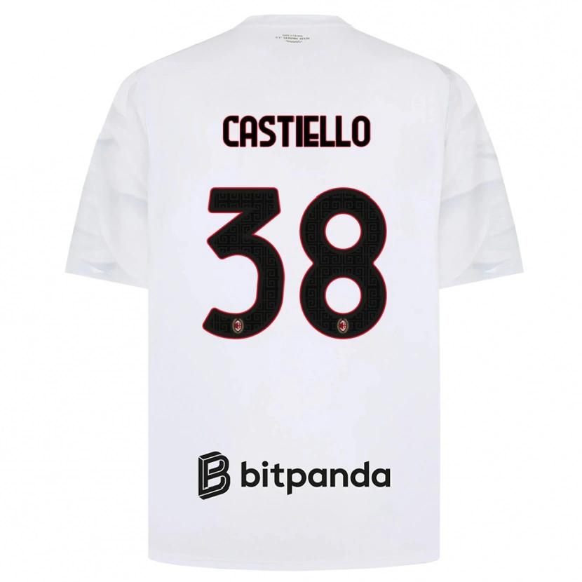 Danxen Hombre Camiseta Alex Castiello #38 Blanco Rojo Negro 2ª Equipación 2026/27 La Camisa México
