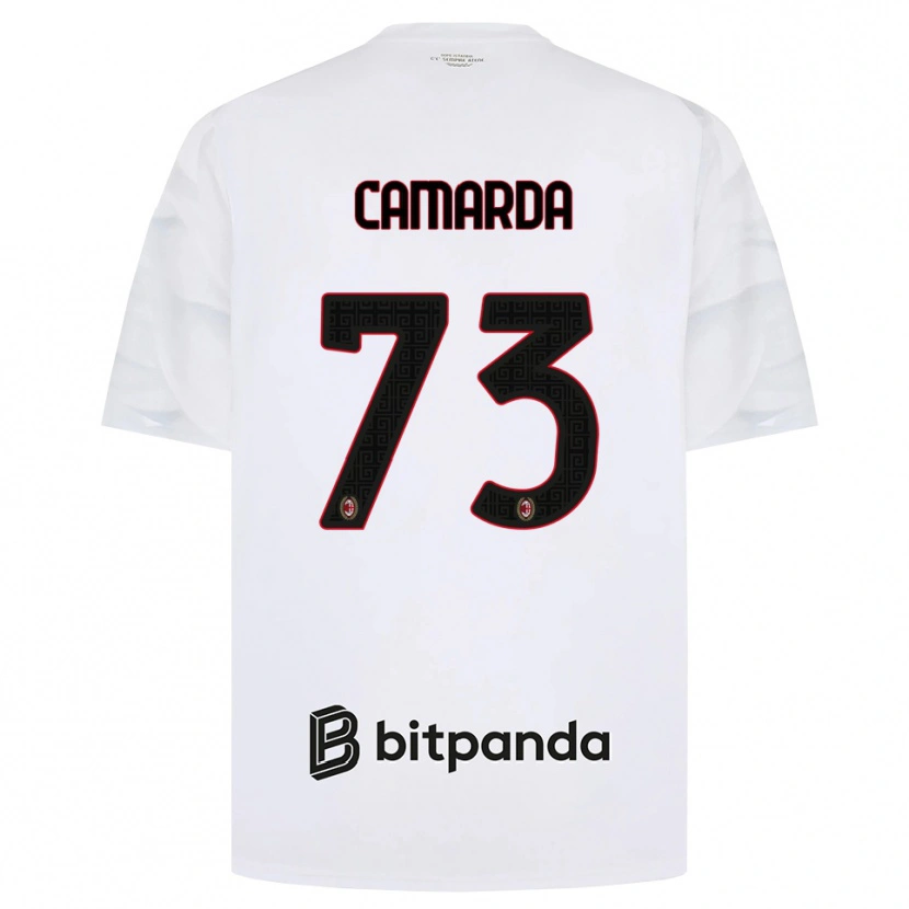 Danxen Hombre Camiseta Francesco Camarda #73 Blanco Rojo Negro 2ª Equipación 2026/27 La Camisa México
