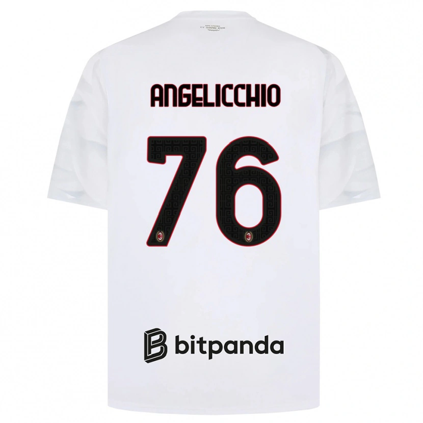 Danxen Hombre Camiseta Mattia Angelicchio #76 Blanco Rojo Negro 2ª Equipación 2026/27 La Camisa México