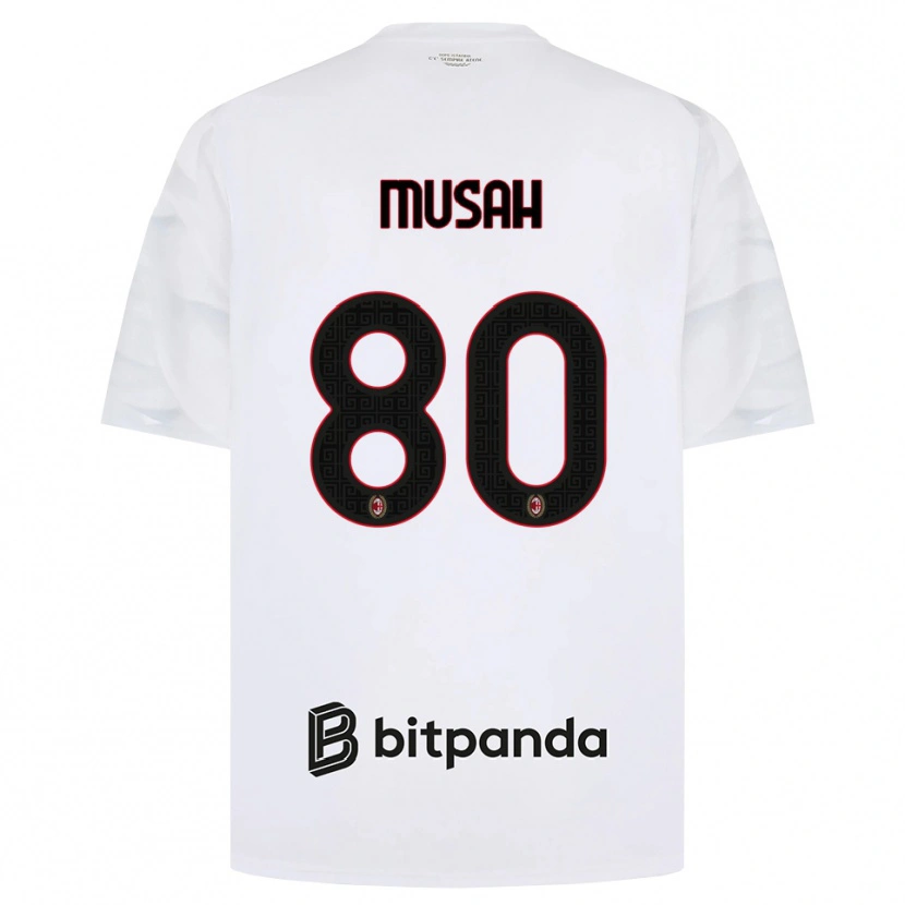 Danxen Hombre Camiseta Yunus Musah #80 Blanco Rojo Negro 2ª Equipación 2026/27 La Camisa México